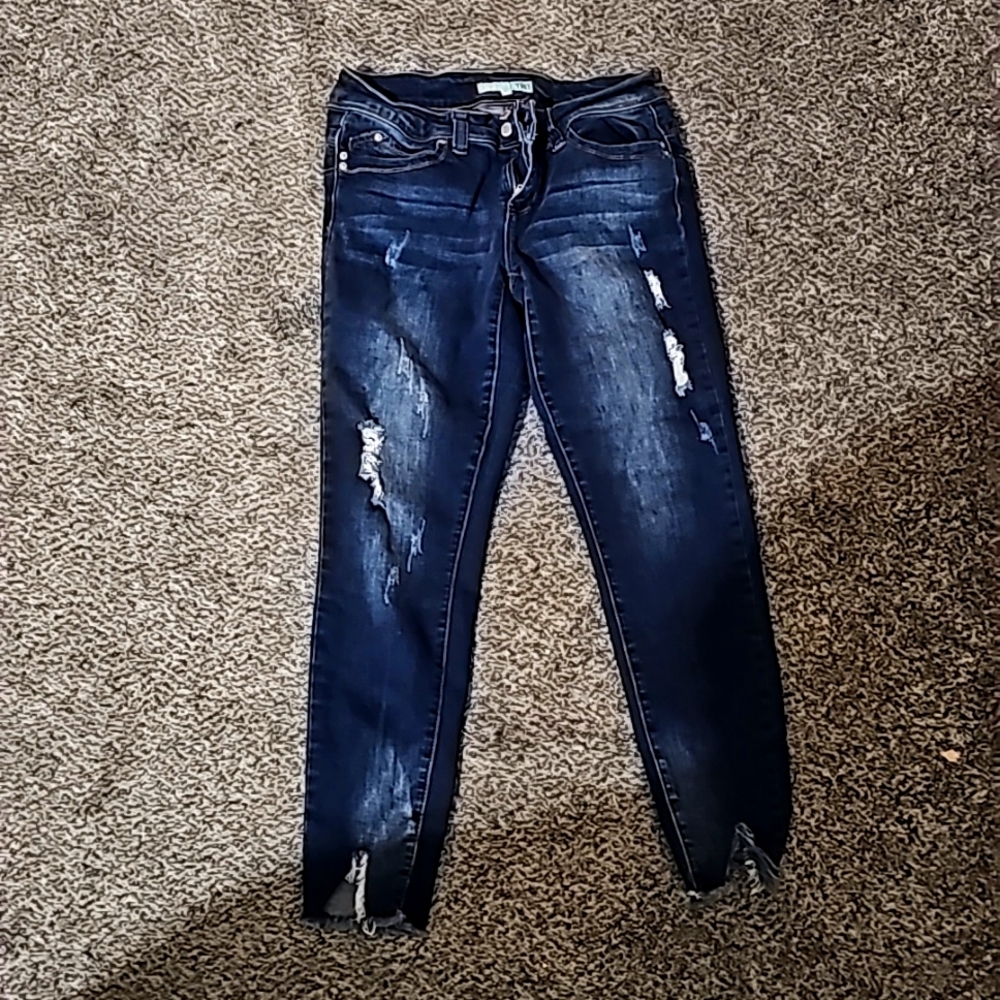 YMI wanna betta butt cropped distressed skinny jean